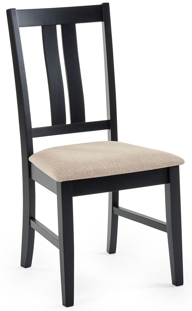 Julian Bowen Hilton Black Oak Veneer Dining Chair Solid In Pairs