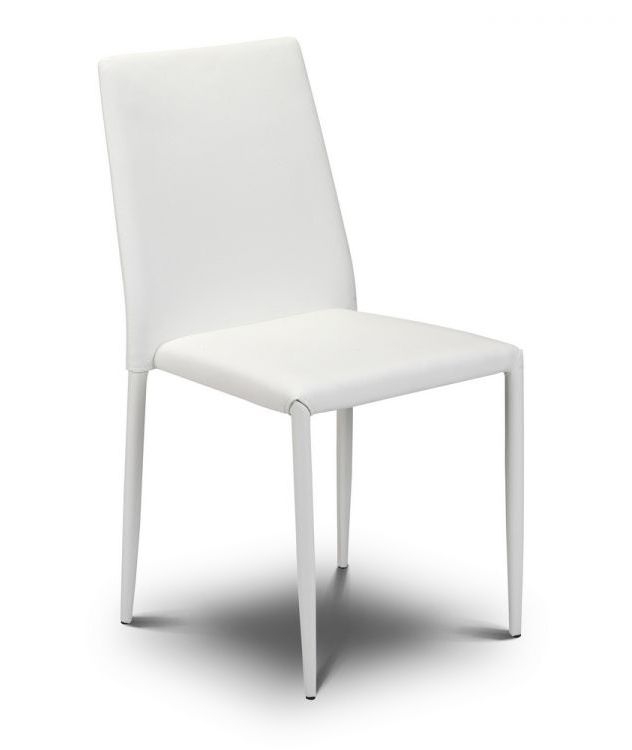 Julian Bowen Jazz Stacking White Dining Chair Sold In Pairs