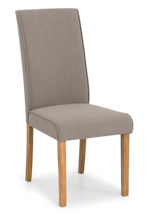Julian Bowen Seville Taupe Linen Fabric Dining Chair Sold In Pairs