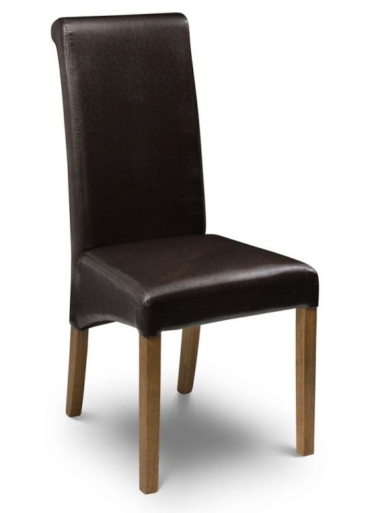 Product photograph of Julian Bowen Cuba Brown Faux Leather Dining Chair Sold In Pairs from Choice Furniture Superstore