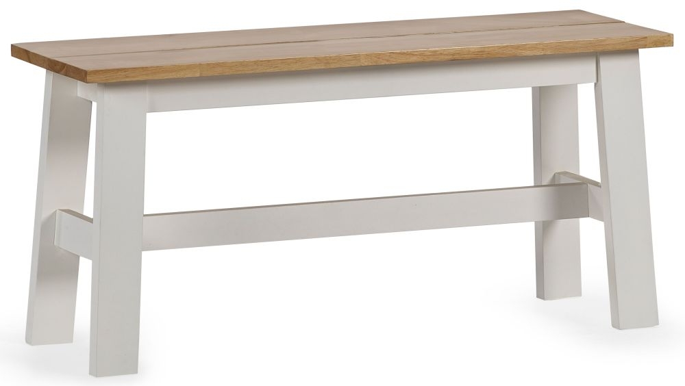 Julian Bowen Linwood Dining Bench Natural Top And White Base