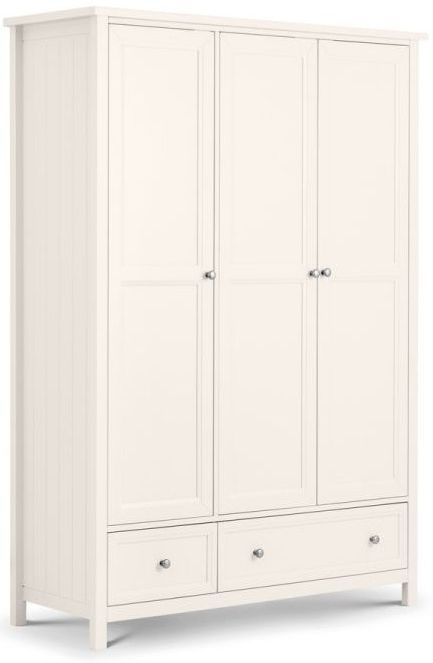 Julian Bowen Maine White 3 Door 2 Drawer Wardrobe