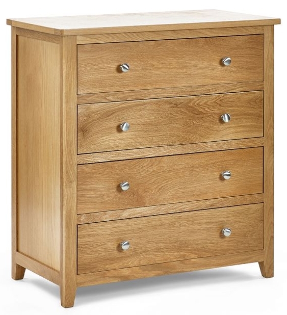 Julian Bowen Mallory Solid Oak And Oak Veneers 4 Drawer Chest