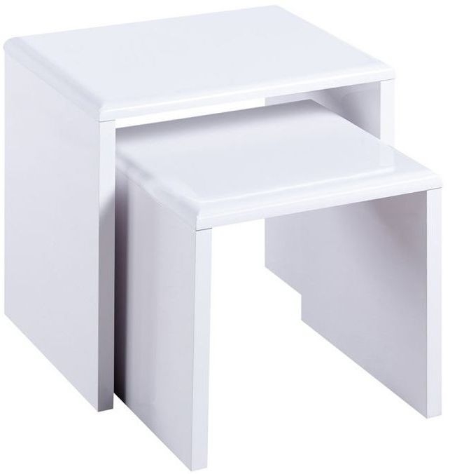 Julian Bowen Manhattan White High Gloss Nest Of Tables