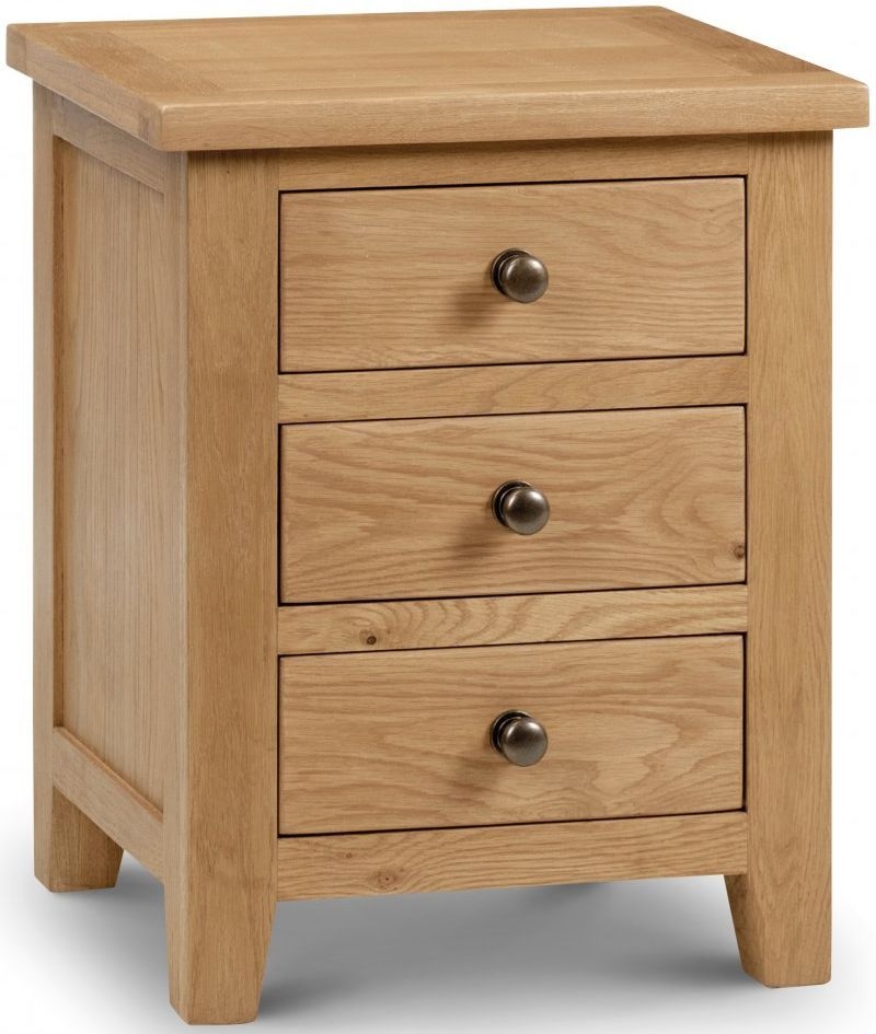 Julian Bowen Marlborough Oak 3 Drawer Bedside Cabinet