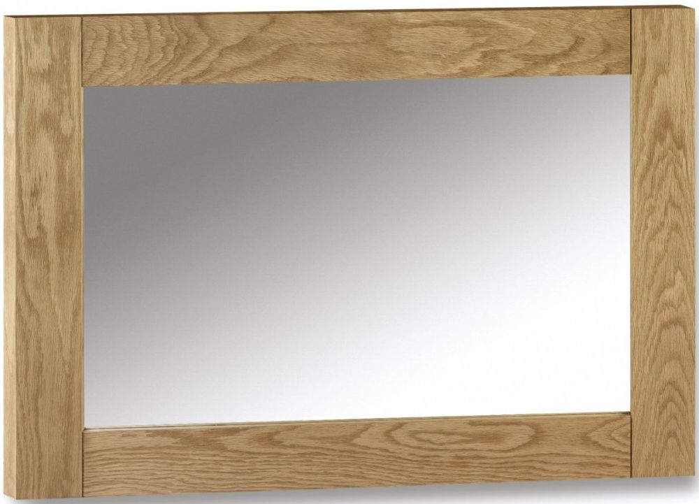 Julian Bowen Marlborough Oak Rectangular Wall Mirror 100cm X 70cm