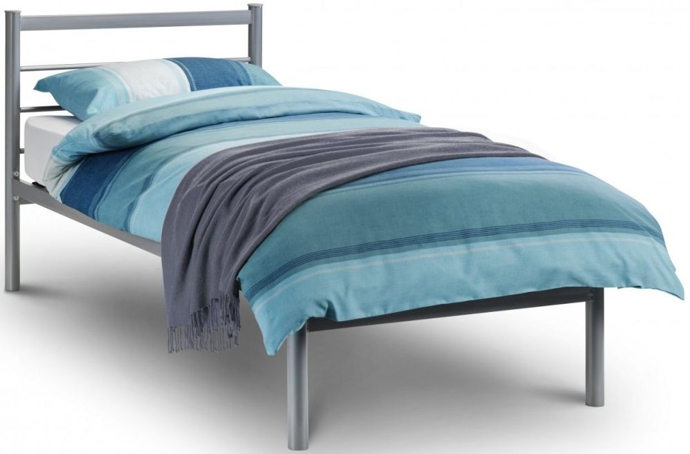 Alpen Grey Aluminium Metal Bed Comes In Single And Double Size