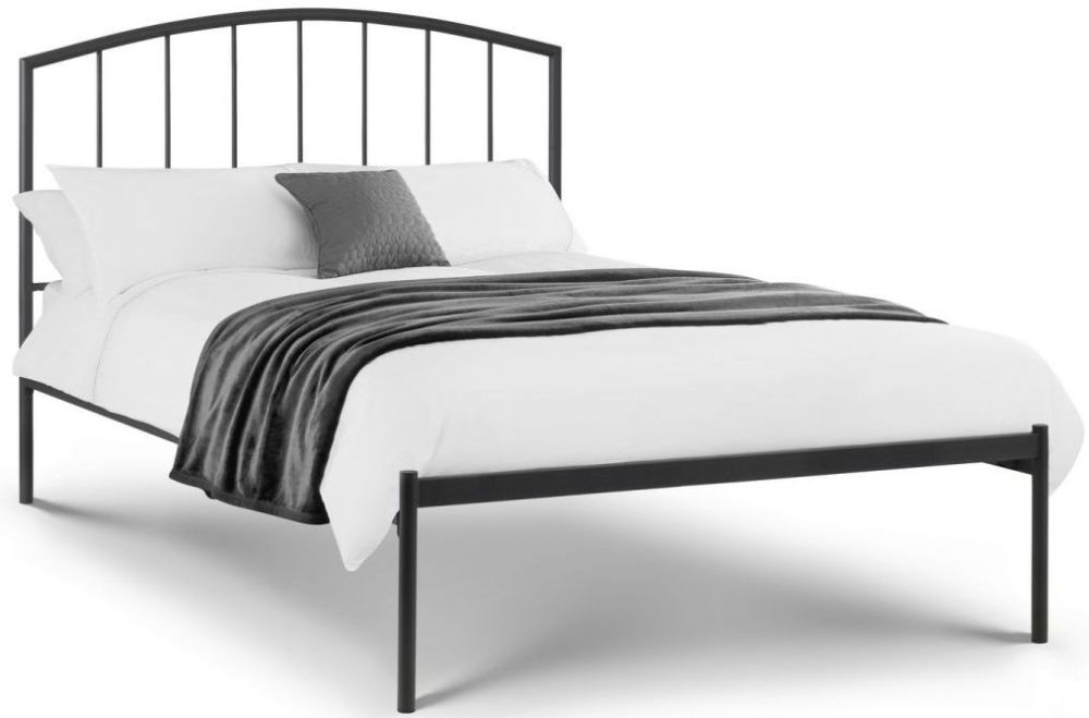 Onyx Satin Grey Metal Bed Comes In Single And Double Size