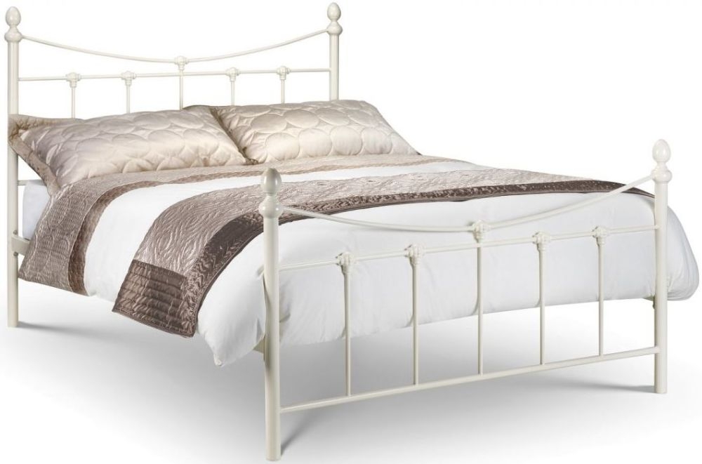 Rebecca White Metal Bed Comes In Single Double And King Size