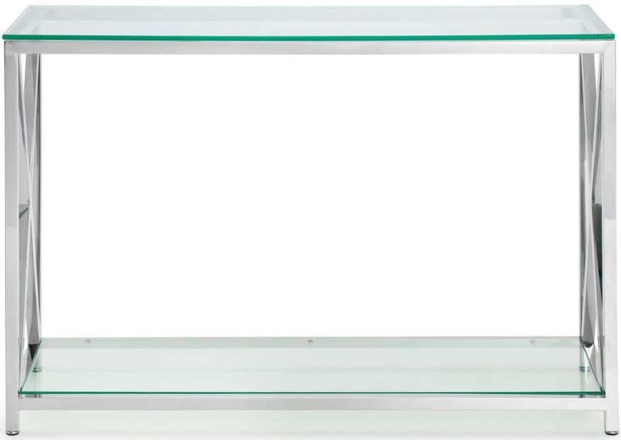 Julian Bowen Miami Glass And Chrome Console Table