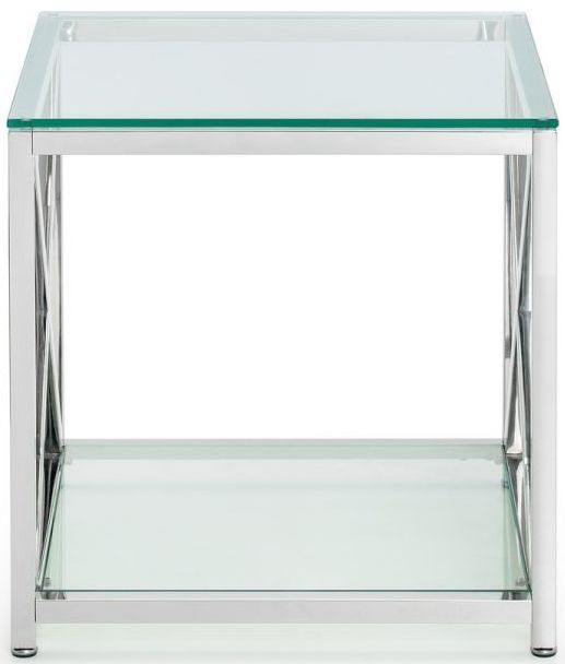 Julian Bowen Miami Glass And Chrome Lamp Table