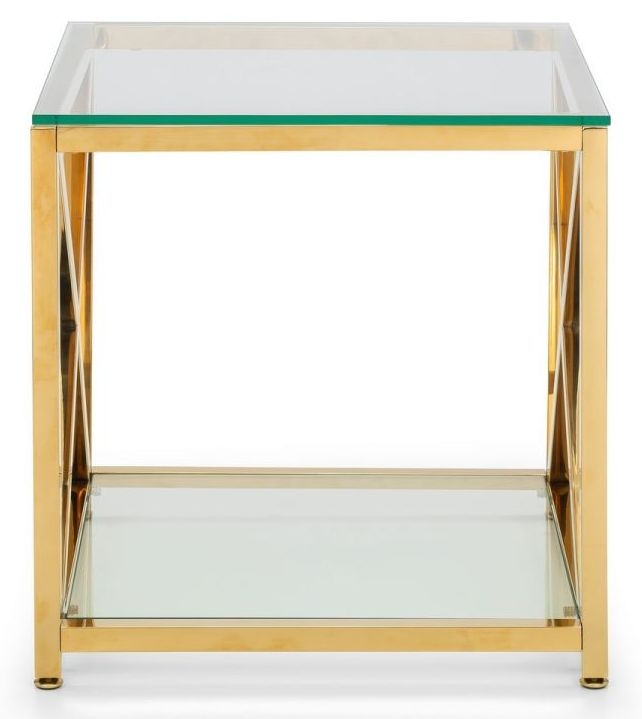 Julian Bowen Miami Glass And Gold Lamp Table
