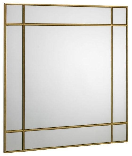 Julian Bowen Fortissimo Gold Square Wall Mirror 80cm X 80cm