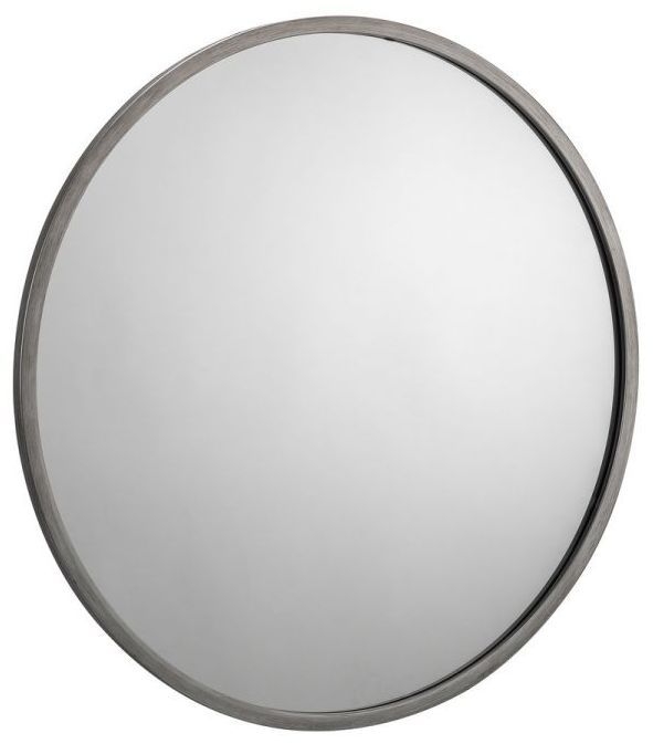 Julian Bowen Octave Pewter Round Wall Mirror 80cm X 80cm