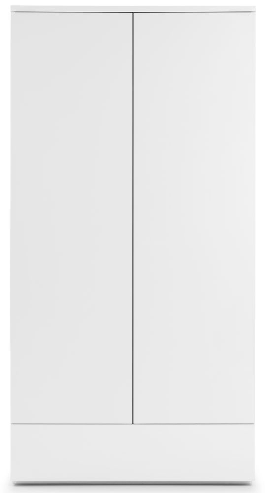 Julian Bowen Monaco White High Gloss 2 Door 1 Drawer Wardrobe