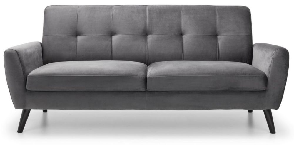 Julian Bowen Monza Grey Fabric 3 Seater Sofa