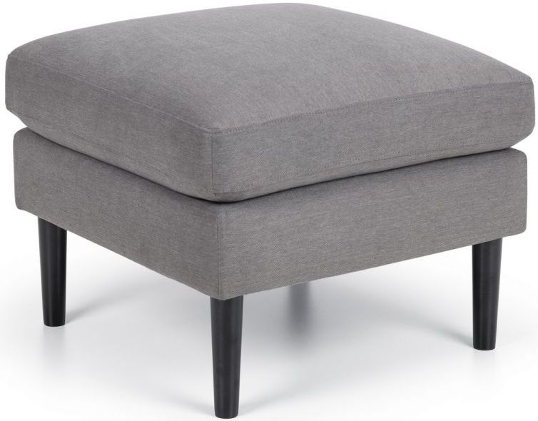 Julian Bowen Monza Grey Linen Fabric Ottoman Footstool