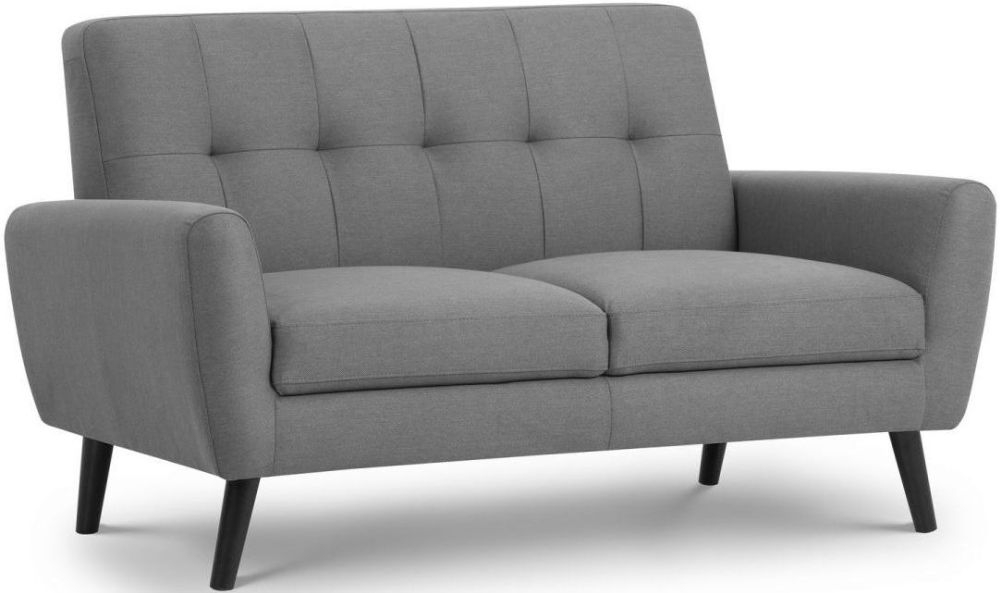Julian Bowen Monza Grey Linen Fabric 2 Seater Sofa