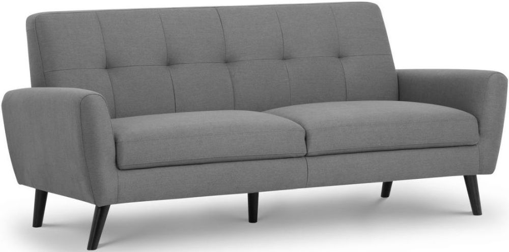 Julian Bowen Monza Grey Linen Fabric 3 Seater Sofa