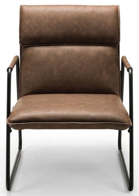 Julian Bowen Gramercy Brown Faux Leather And Black Accent Chair