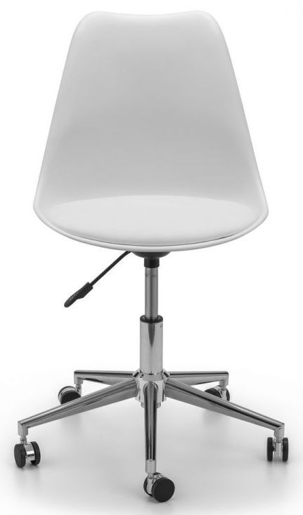 Erika Leather Office Chair Comes In White Black And Grey Leather Options