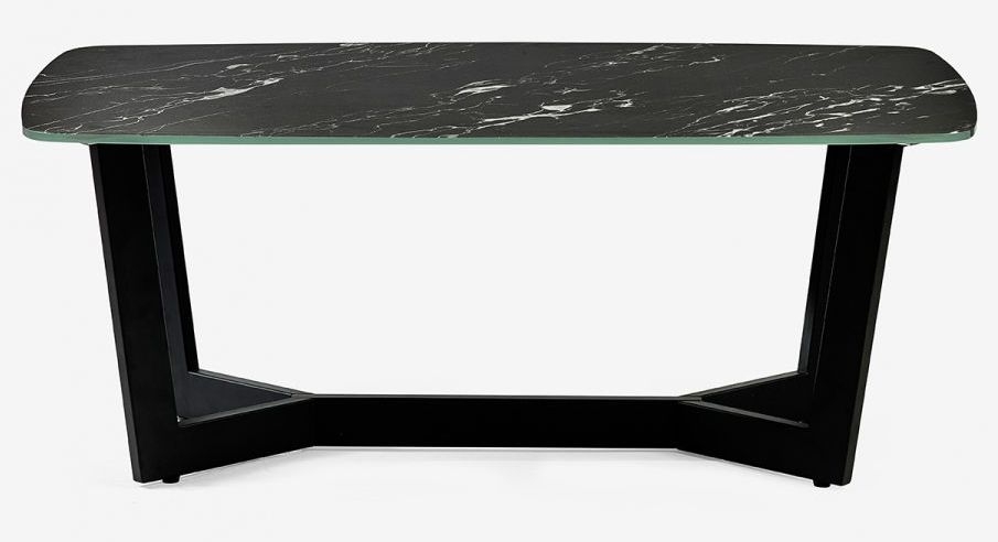Julian Bowen Olympus Black Glass Top With Marble Effect Coffee Table