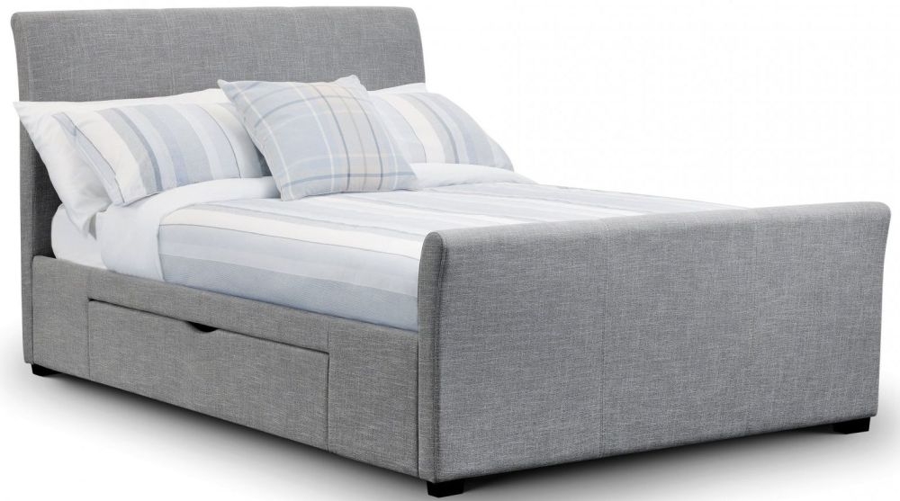 Capri Light Grey Fabric Storage Bed Comes In Double And King Size