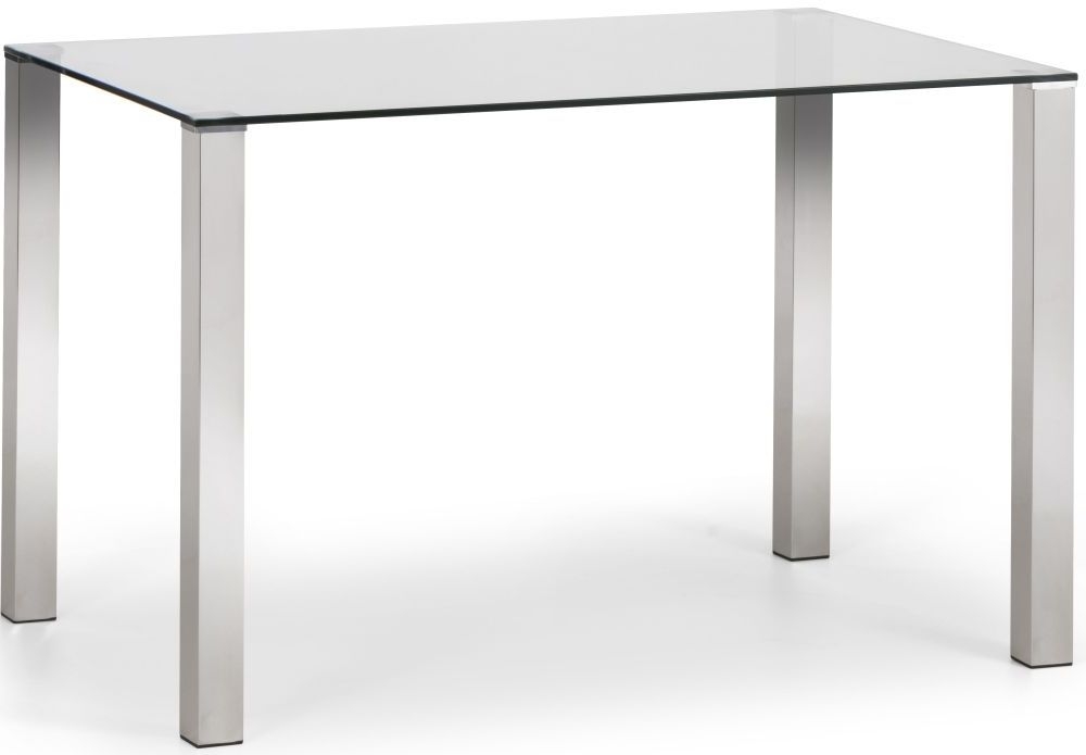 Julian Bowen Enzo Glass And Chrome Dining Table