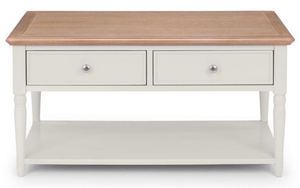 Julian Bowen Provence Oak And Grey Coffee Table With 2 Drawer