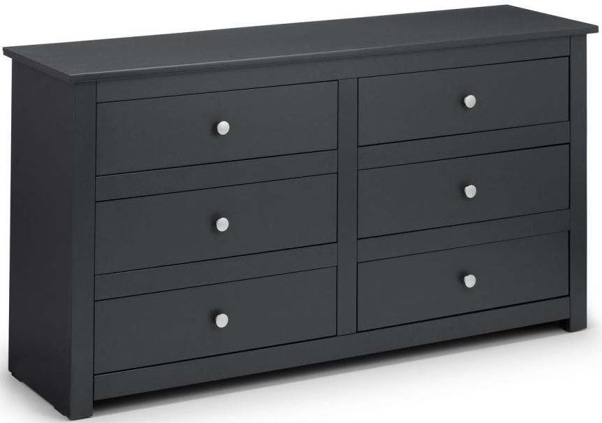 Julian Bowen Radley Anthracite 6 Drawer Chest