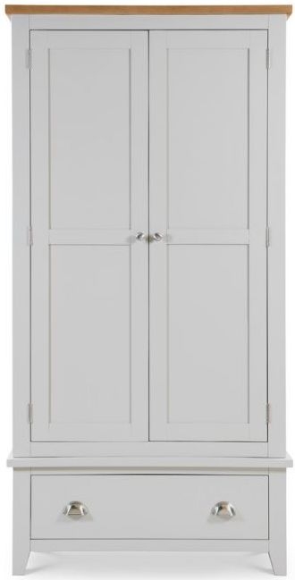 Julian Bowen Richmond Oak And Grey 2 Door 1 Drawer Wardrobe