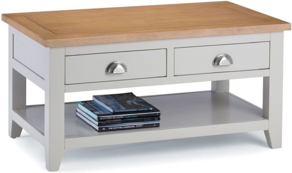 Julian Bowen Richmond Oak And Elephant Grey 2 Drawer Coffee Table