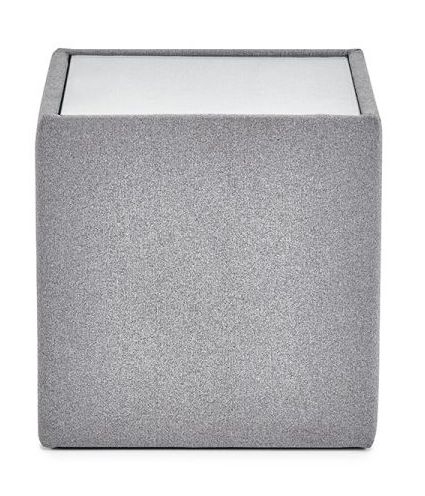 Julian Bowen Rohe Glass Top Fabric Grey Lamp Table