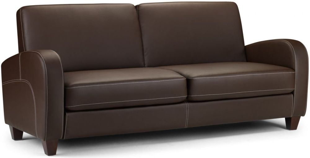 Julian Bowen Vivo Brown Faux Leather 3 Seater Sofa