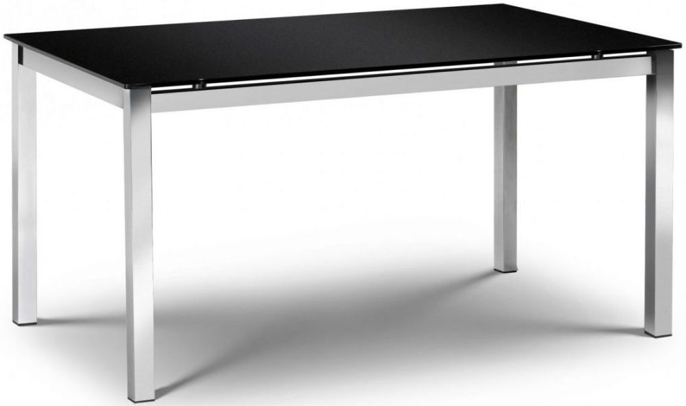Julian Bowen Tempo Glass Black And Chrome Dining Table
