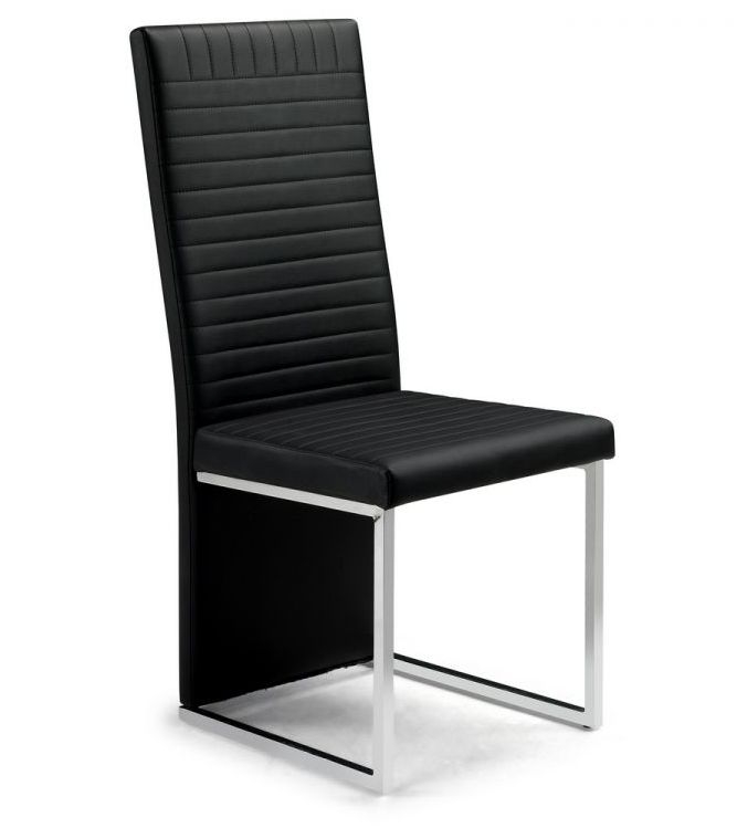 Julian Bowen Tempo Black Faux Leather Dining Chair Sold In Pairs