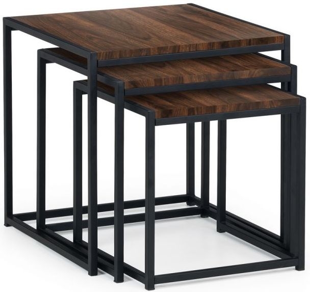 Julian Bowen Tribeca Walnut And Black Metal Nest Of Tables