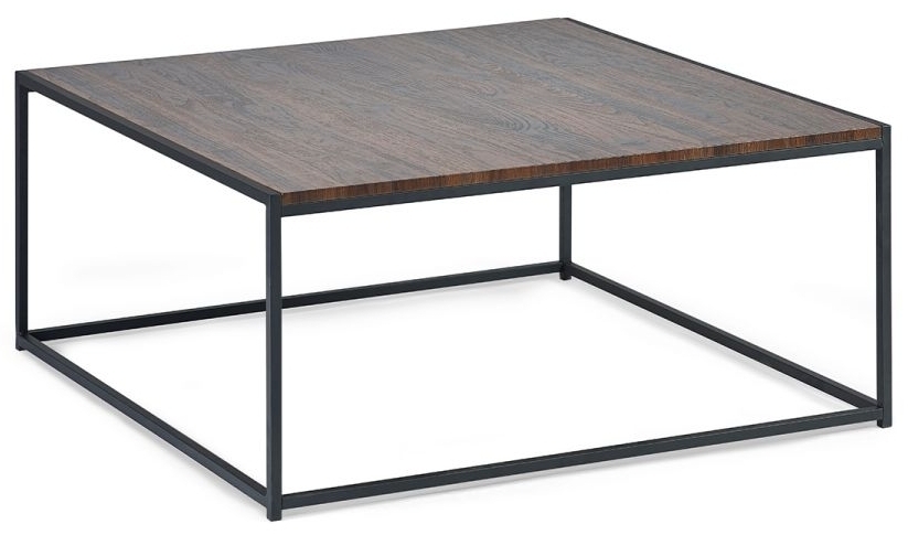 Julian Bowen Tribeca Walnut And Black Metal Square Coffee Table