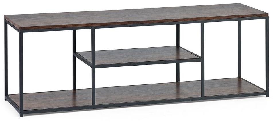 Julian Bowen Tribeca Walnut And Black Metal Tv Unit