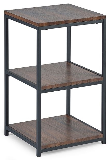 Julian Bowen Tribeca Walnut And Black Metal Tall Narrow Side Table