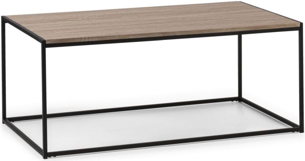 Julian Bowen Tribeca Sonoma Oak And Black Metal Coffee Table