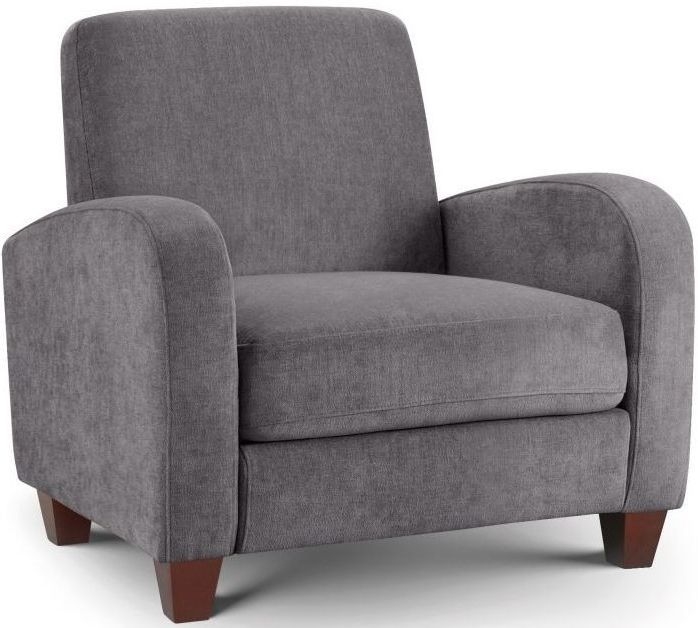 Julian Bowen Vivo Dusk Grey Chenille Fabric 1 Seater Sofa