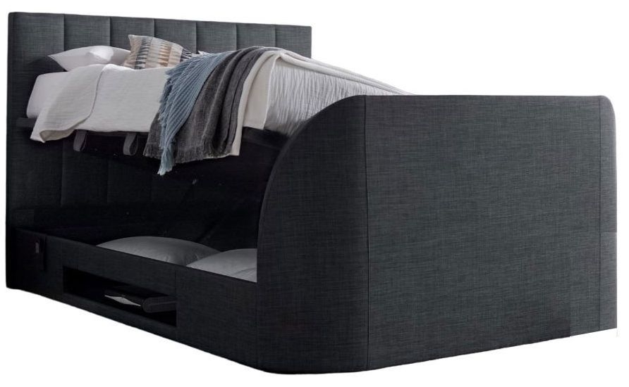 Kaydian Medway Pendle Slate Drak Grey Fabric Ottoman Storage Tv Bed