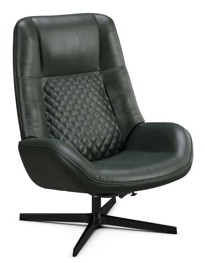 Bordeaux Balder Dark Green Leather Swivel Recliner Chair