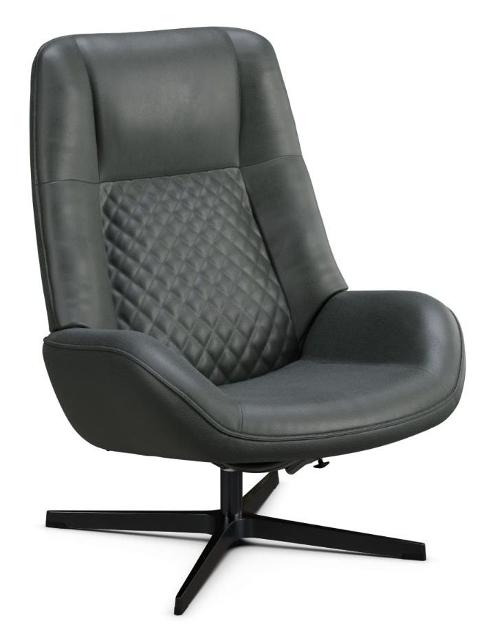 Bordeaux Balder Grey Leather Swivel Recliner Chair