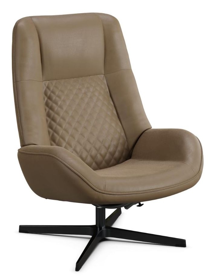 Bordeaux Balder Nougat Leather Swivel Recliner Chair