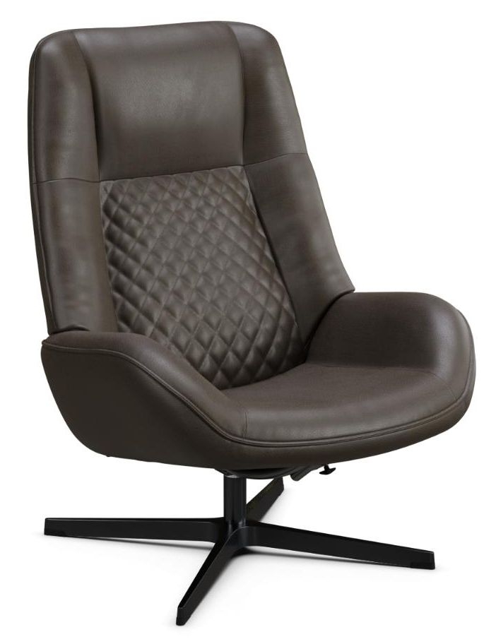 Bordeaux Club Royal Brown Leather Swivel Recliner Chair