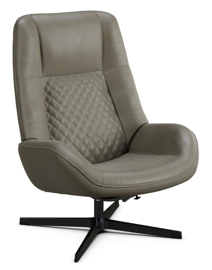 Bordeaux Club Royal Taupe Leather Swivel Recliner Chair