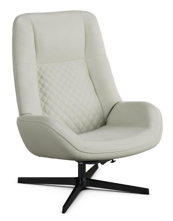 Bordeaux Club Royal White Leather Swivel Recliner Chair