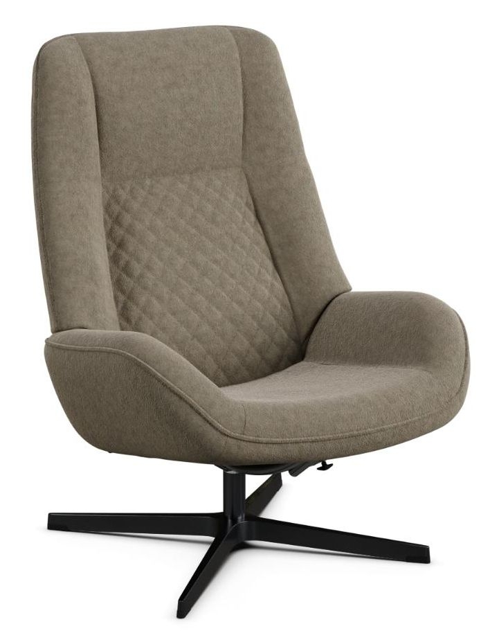 Bordeaux Flannel Beige Fabric Swivel Recliner Chair